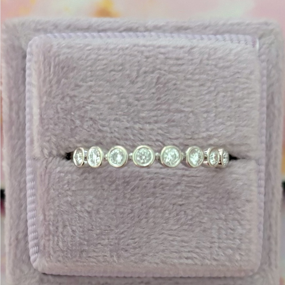 9 stone bezel diamond ring
